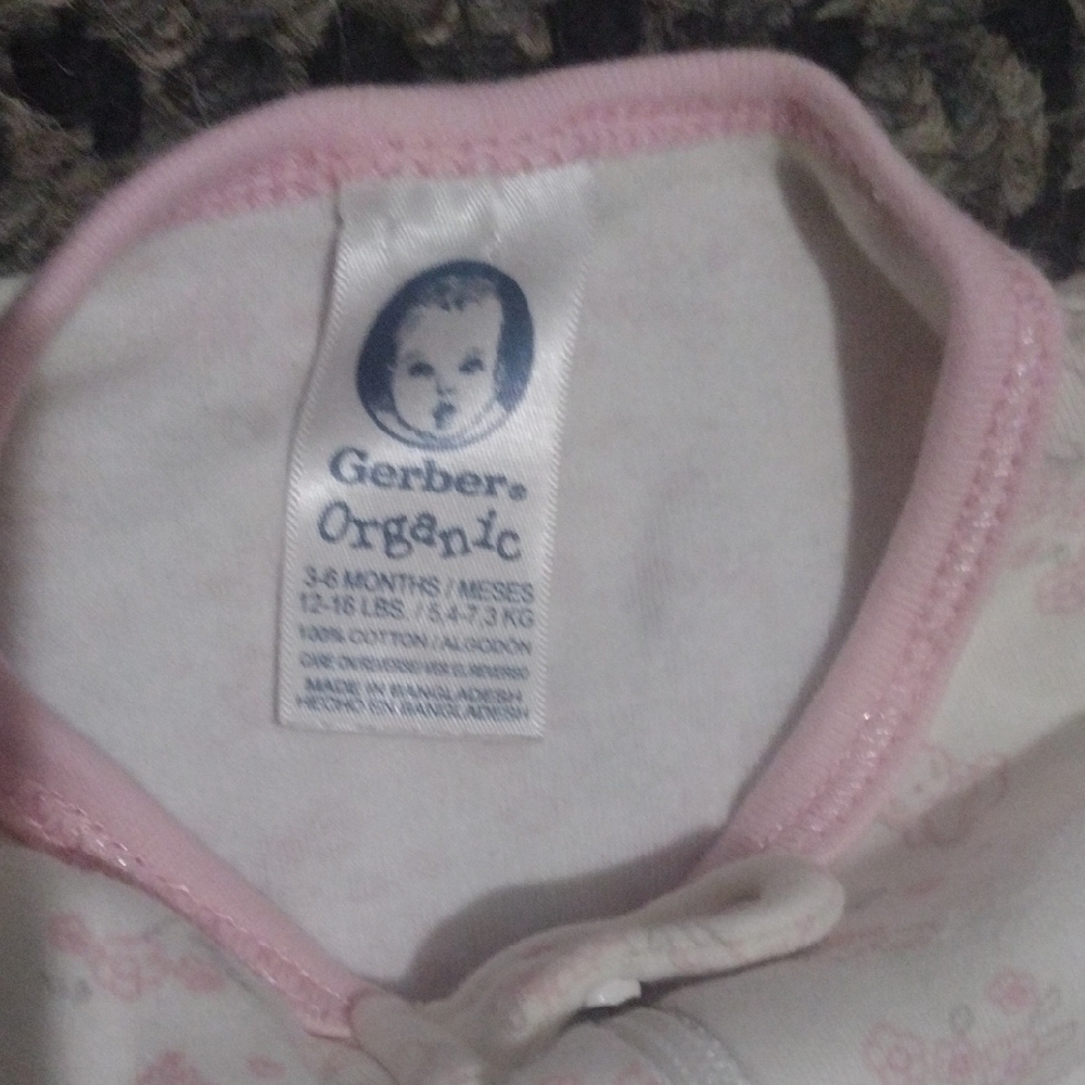 Gerber Pink and White Bear Swinging Footie One Piece​ - Picture 3 of 6